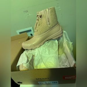 Sherpa Sperry boots-Rose Gold